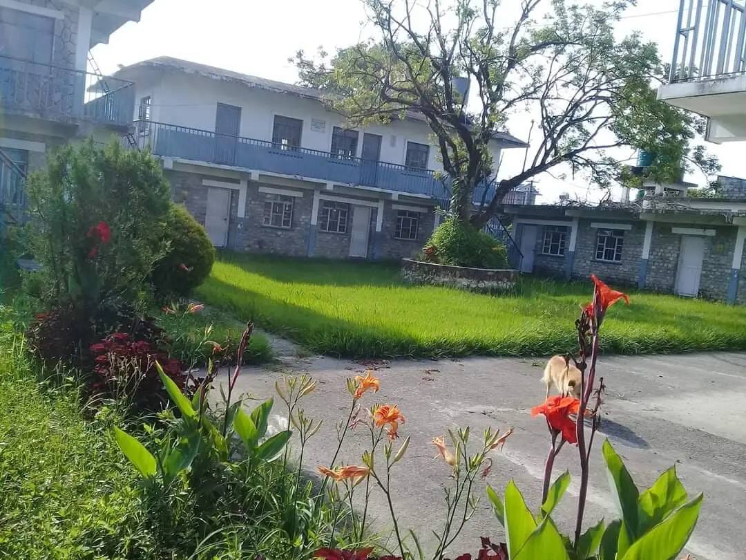 Campus garden with flowers