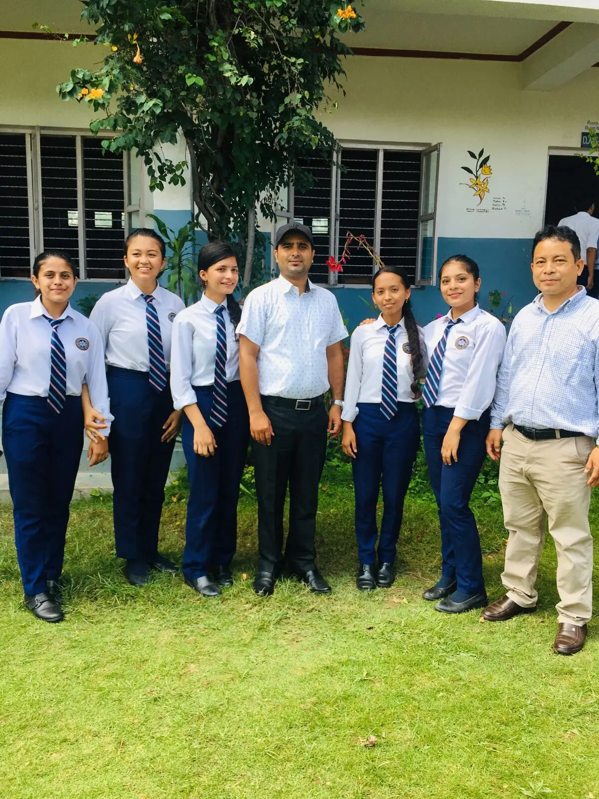 Students with their teacher
